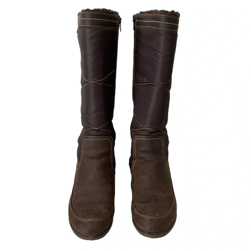 Hush Puppies Women's Size 7 medium brown Hilde Hyde Snow Boot with‎ wedge heel.